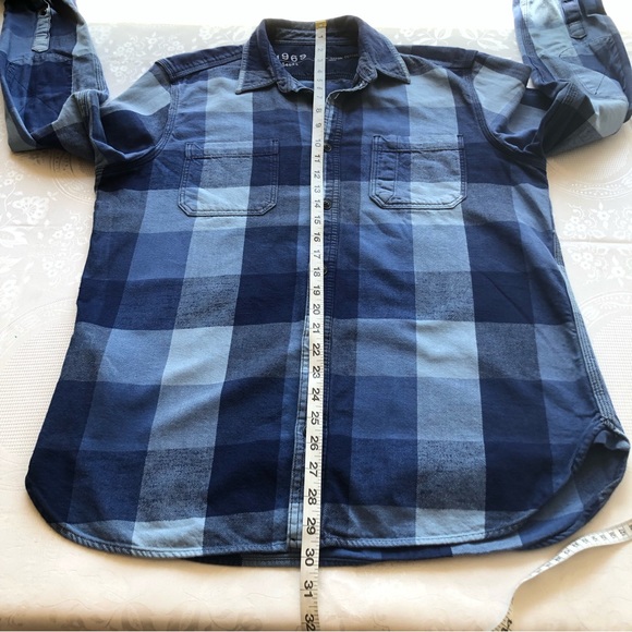 Gap Women’s Size M Blue Checkered Long Sleeves Button-Up Shirt Casual Collared - Picture 6 of 16
